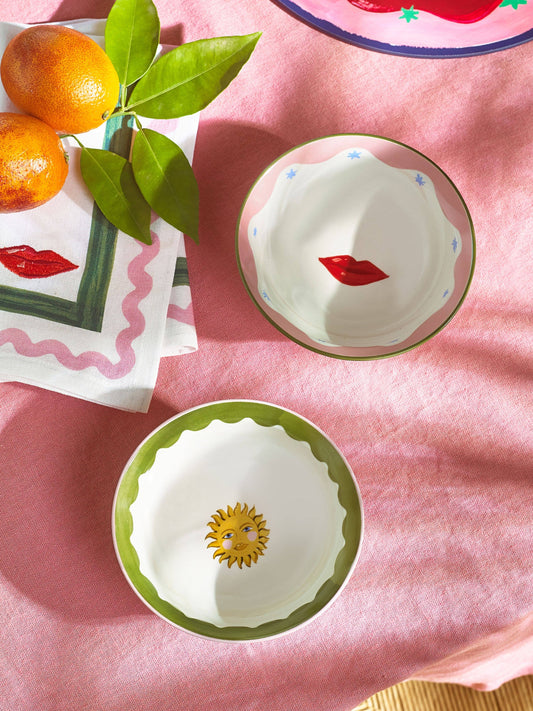 Pure Table Top Ltd - Eleanor Bowmer Set Of 2 Sun & Lips Nibble Bowls